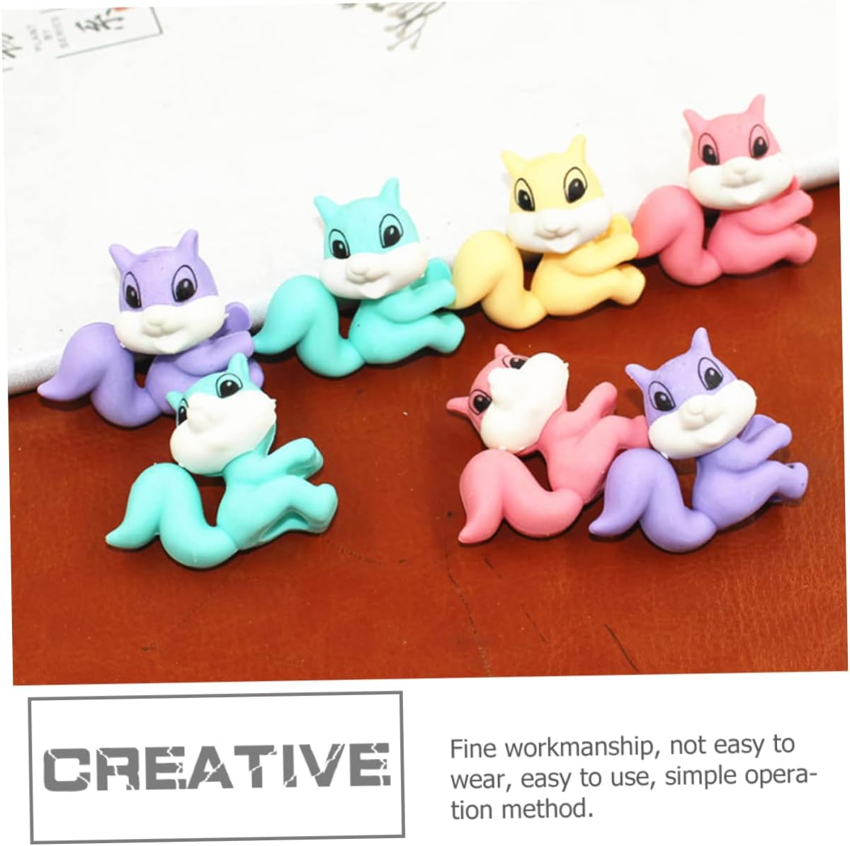 36Pcs Cartoon Squirrel Erasers for Adorable Tiny Erasers for School Supplies Art Projects and Fun Prizes Safe Material Random Color