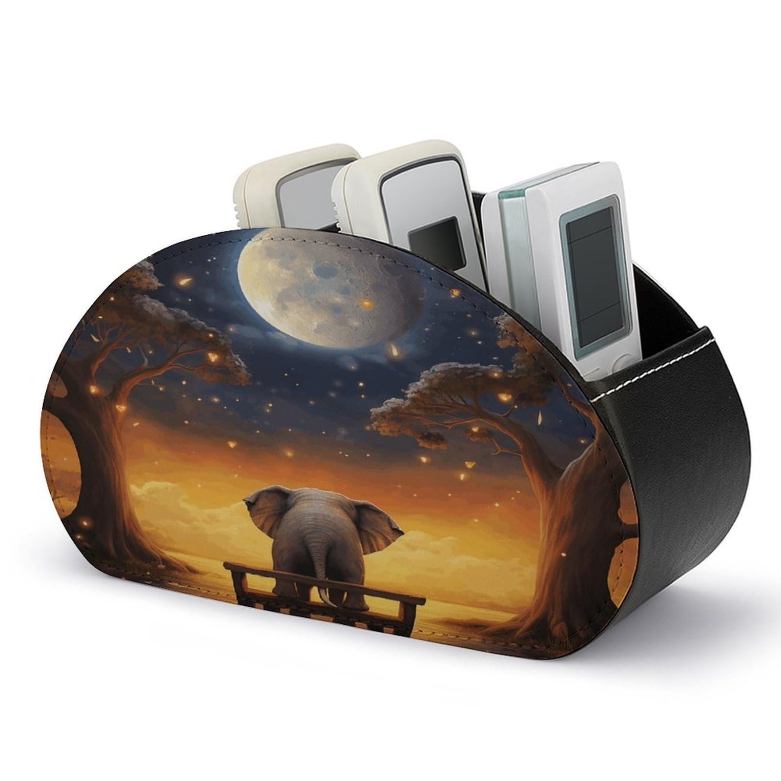 Porte-télécommande en cuir synthétique chic pour meuble TV et bureau