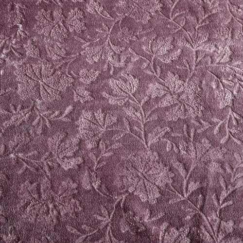 Image of Eddie Bauer - Throw Blanket, Ultra-Soft & Embossed Plush Bedding, Blanket for Couch & Bed (Woodblock Floral Purple, 50 inch x 70 inch)