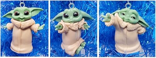 Star Wars Mandalorian - Juego de adornos de 3 piezas de Baby Yoda, diseño único inastillable