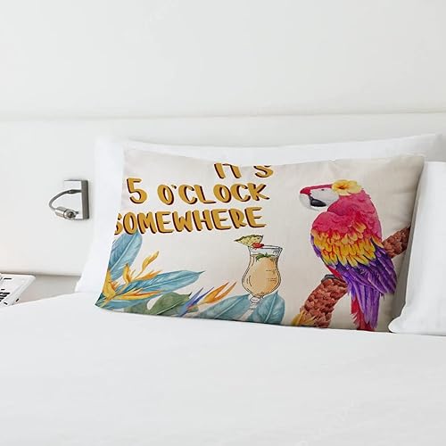 Miniatura 6 de It's Five O'clock Somewhere - Funda de almohada corporal impresa en dos lados de 12 x 20 pulgadas, de lino, bohemio, protector de almohada corporal