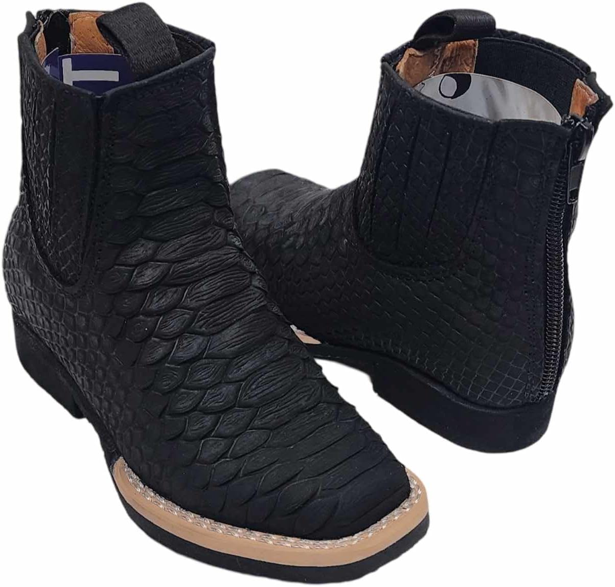 Dona Michi Baby/Kids Rodeo Western Python Print Cowboy Boots Zipper Botin Nino Piton