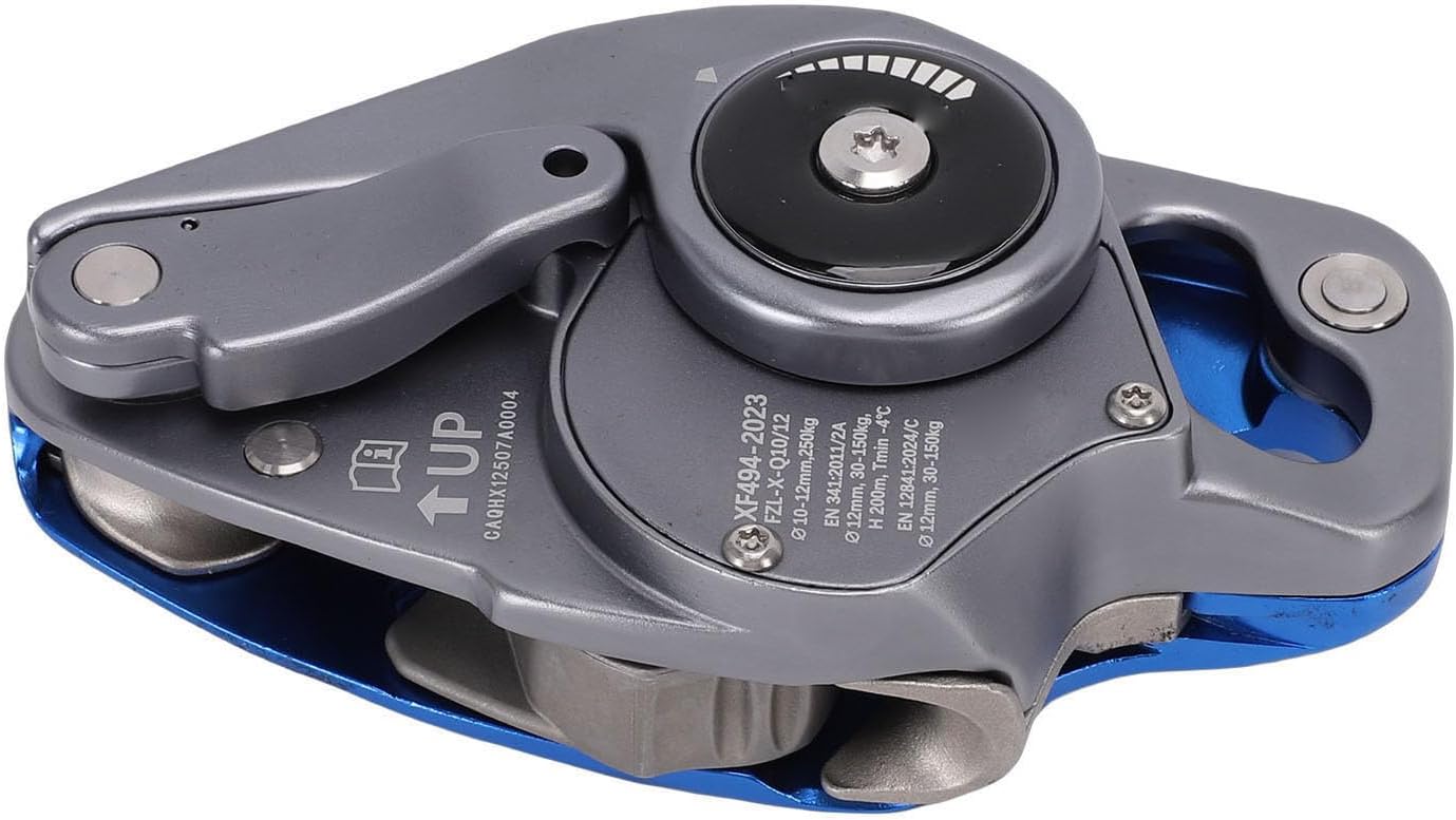 Aerial Work Descender, Professional Rescue Equipment with 7075 Aerospace Aluminum and Stainless Steel Construction, for 10 to 12mm Rope, Meets XF494 2023 Standard