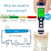 Medidor de sal y pH para piscina, medidor digital de salinidad y pH Hofun para acuarios y agua salada de piscina, 5 en 1: salinidad, pH, temperatura, CE y TDS, para acuarios, piscinas, jacuzzis, alta precisión 3