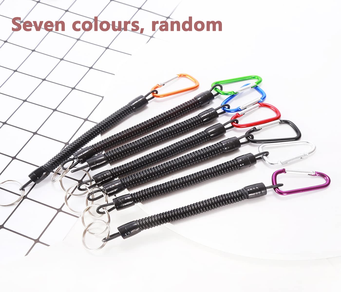 3 Portachiavi A Spirale Con Moschettone - Estensibili Fino A 135cm, Per Sport E Chiavi