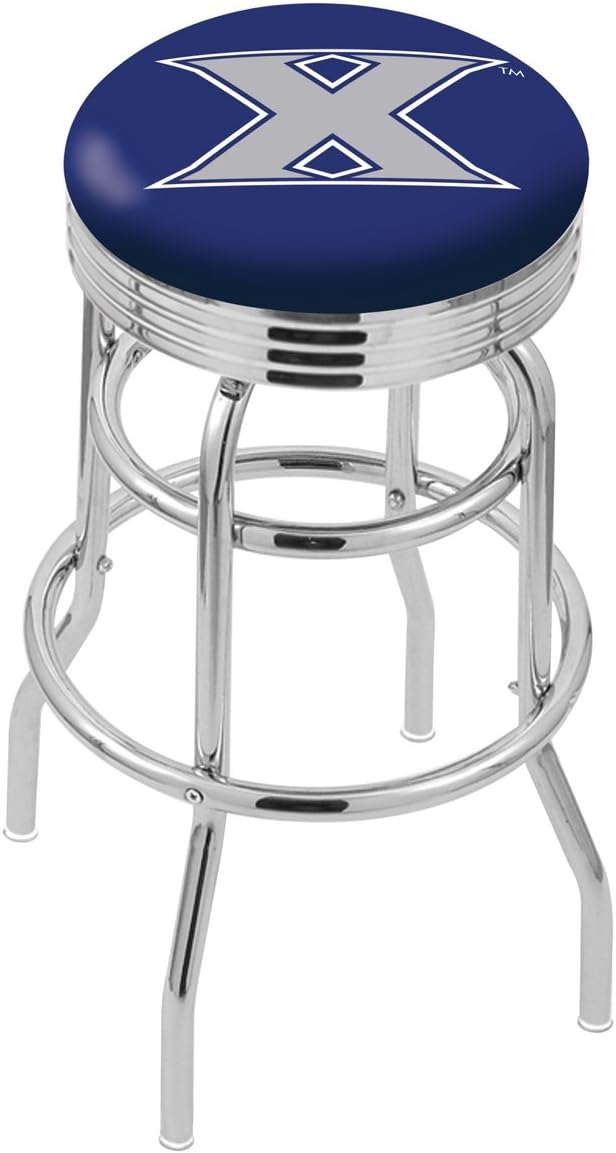 L7C3C Xavier 25" Double-Ring Swivel Counter Stool with Chrome Finish