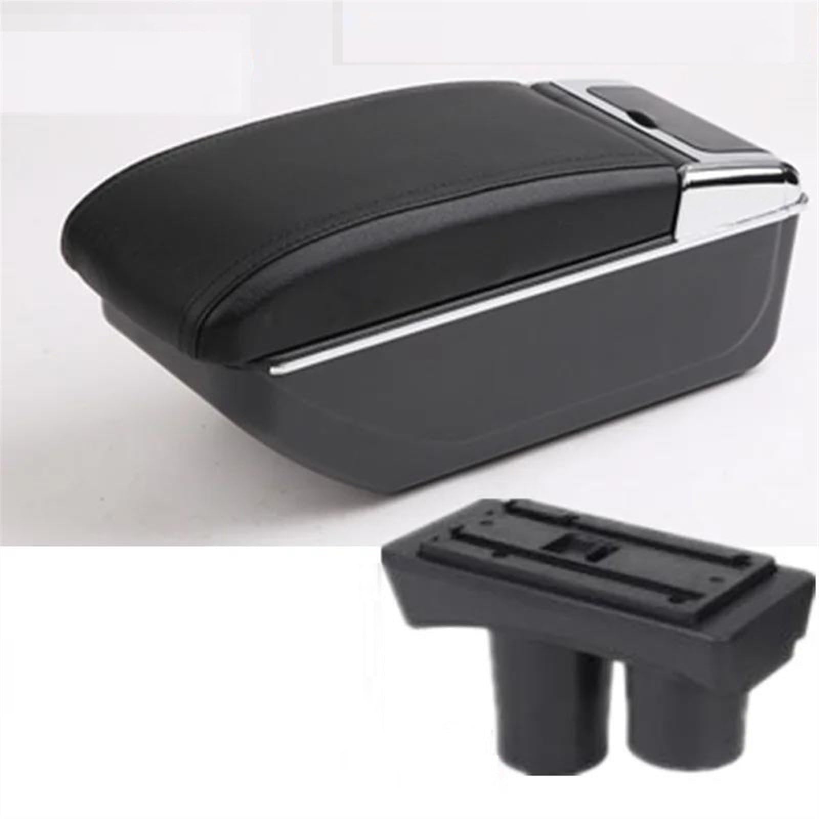 NMJLQW Storage Rack Center Console Armrest Storage Box Car Interior Parts Modification Accessories For Citroen C2 C3(B2 black line NO USB)
