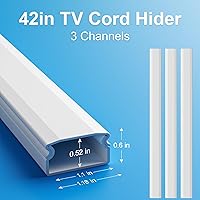 Vista 3 de Yecaye TV Cord Hider, 42in Cord Cover, Large Cable Hider, Wire Covers for 4 Cords, Cable Raceway Wire Hider, Wire Hiders for TV on Wall, Cable Cover