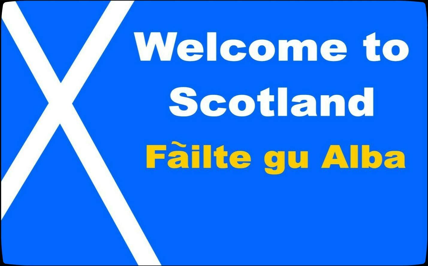 rayprint Welcome To Scotland Metal Sign Retro Home Garden Wall Decoration Man Cave 8x12 Inch For Cafe Bar Pub Home Coffee Beer Garage Kitchen Bathroom Door Garden