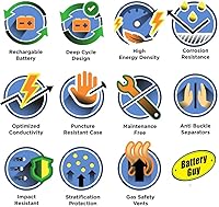 Vista 7 de BatteryGuy Batería de plomo ácido sellada recargable de 12V 35Ah (cantidad de 4)