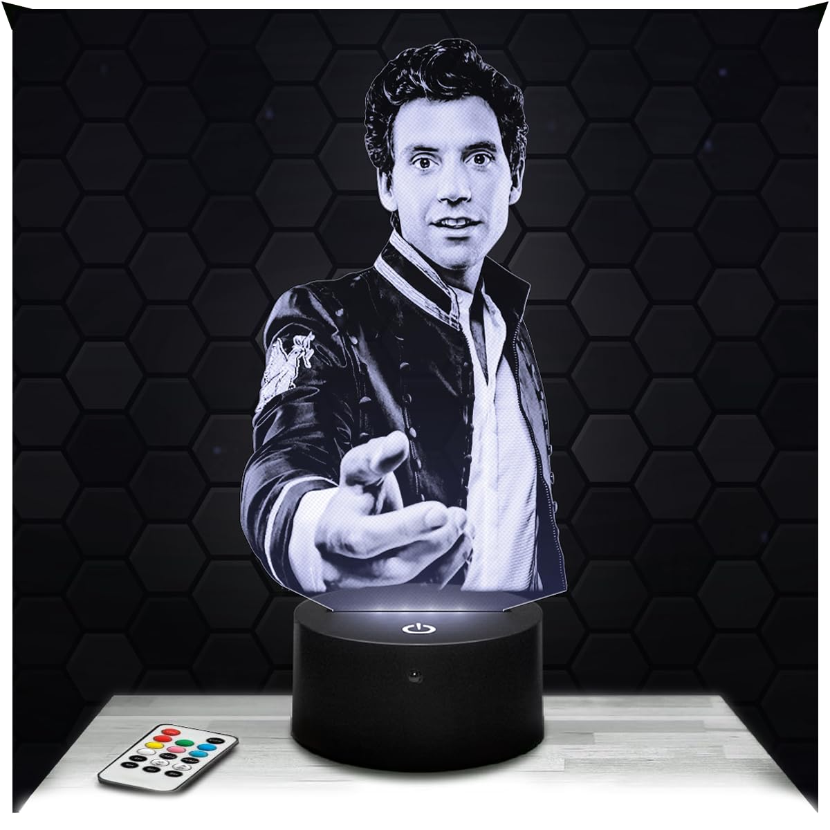 Lampephoto.fr - 3D Lamp Mika Singer Musician Author, Touch LED Night Light, 3D Hologram Effect, Christmas Birthday Gift Idea for Men Women, Bedroom Decoration Object