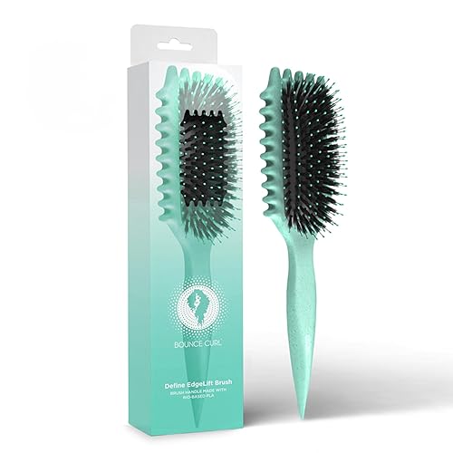 Bounce Curl Define EdgeLift 5-in-1 Curl Defining Brush, Precision Parting and Heatless Curl Tool for Wavy, Curly, and Coily Hair, Reduces Frizz - Teal - Teal