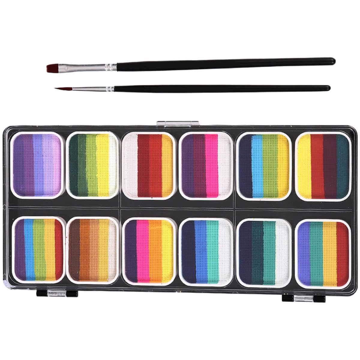 Kit de Pintura Facial para Adultos de 12 Colores con 12 Compartimentos