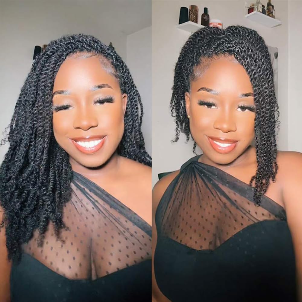 QVR Afro Kinkys Bulk Human Hair for Dreadlock Extensions Repair Locs, Twist Braiding Afro Kinky Human Hair for Locs Natural Black Color 12 inch 4 Packs 200 Gram