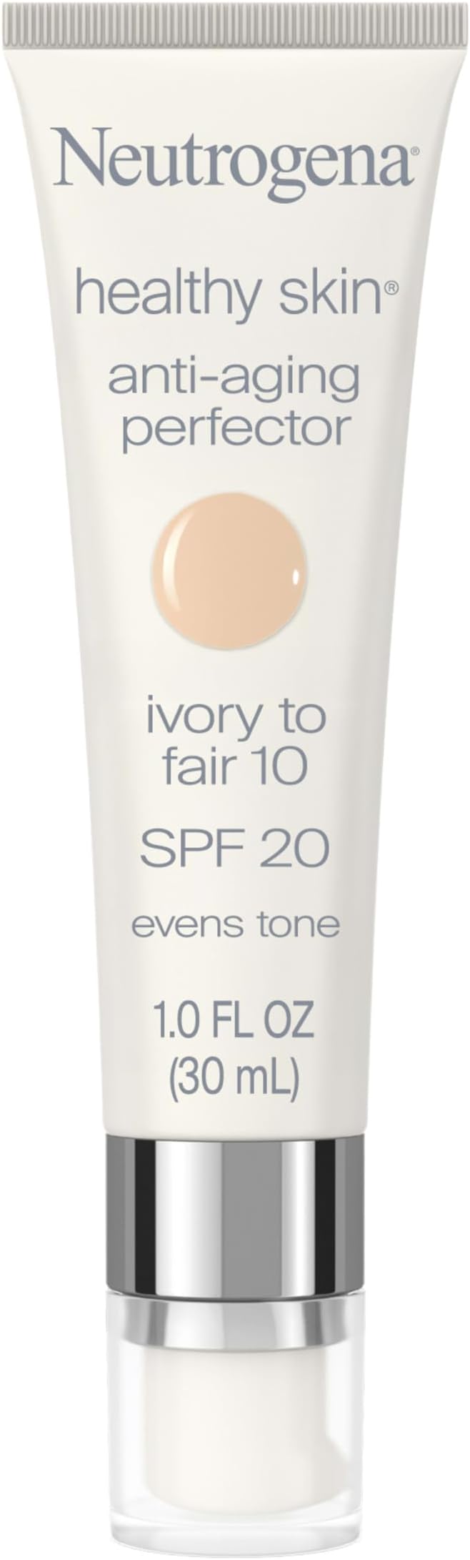 Neutrogena Healthy Skin Anti-Aging Perfector Tinted Facial Moisturizer and Retinol Treatment with Broad Spectrum SPF 20 Sunscreen with Titanium Dioxide, 10 Ivory to Fair, 1 fl. oz