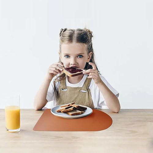 Miniatura 7 de Juego de 4 manteles individuales reversibles de piel sintética con posavasos, antideslizantes, lavables, para comedor, cocina, aislamiento