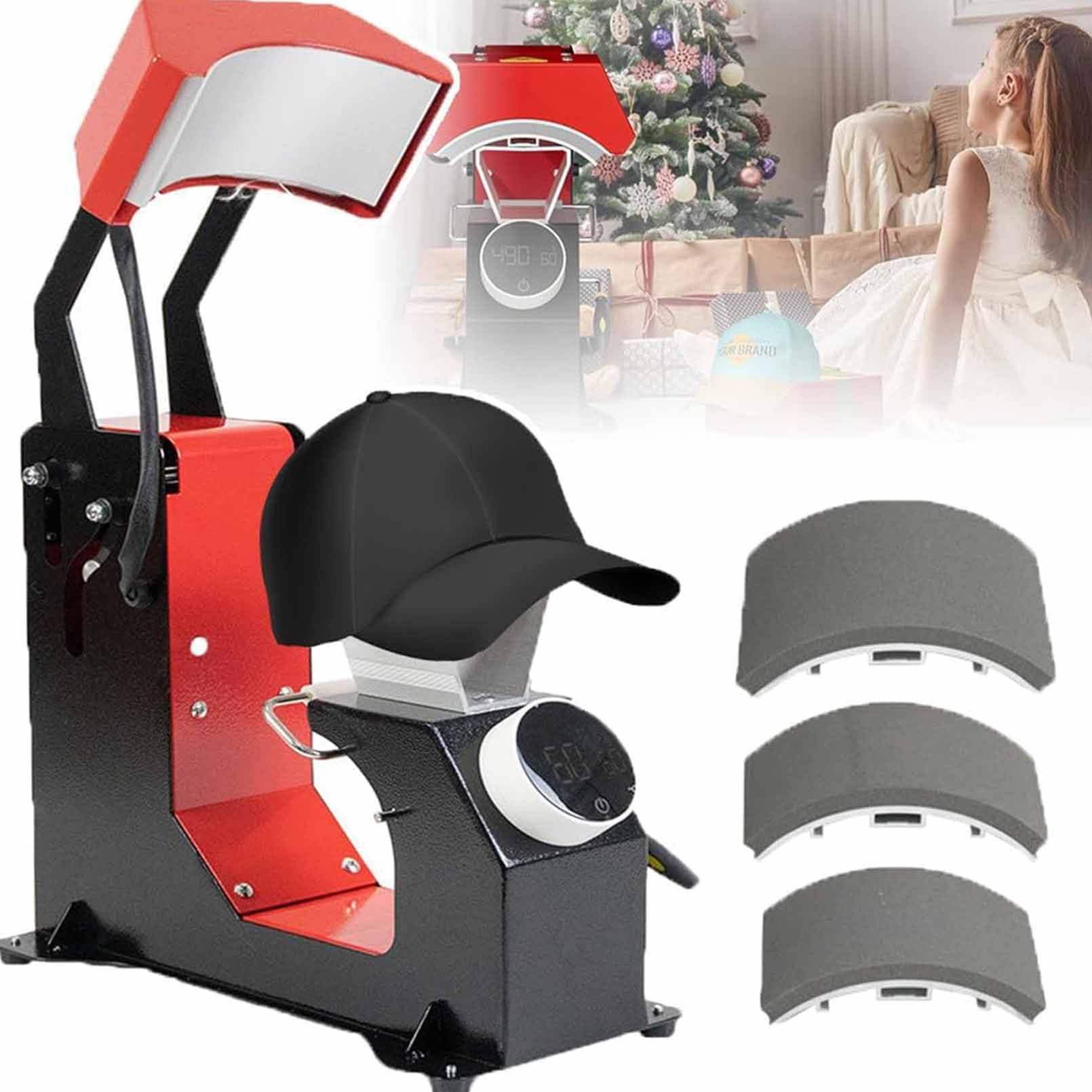 Amazon.co.jp: in 1 帽子プレスヒートマシン、キャップ用、3アイロン台