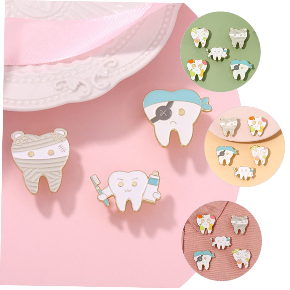10 Stk Zahn Brosche Kleiderverzierungsbrosche Damen Hüte Broschen Anstecknadeln Anzug Reversnadel Pin-Ästhetik Anzugbrosche Schalnadel Zähne Stift schmecken Abzeichen Zinklegierung