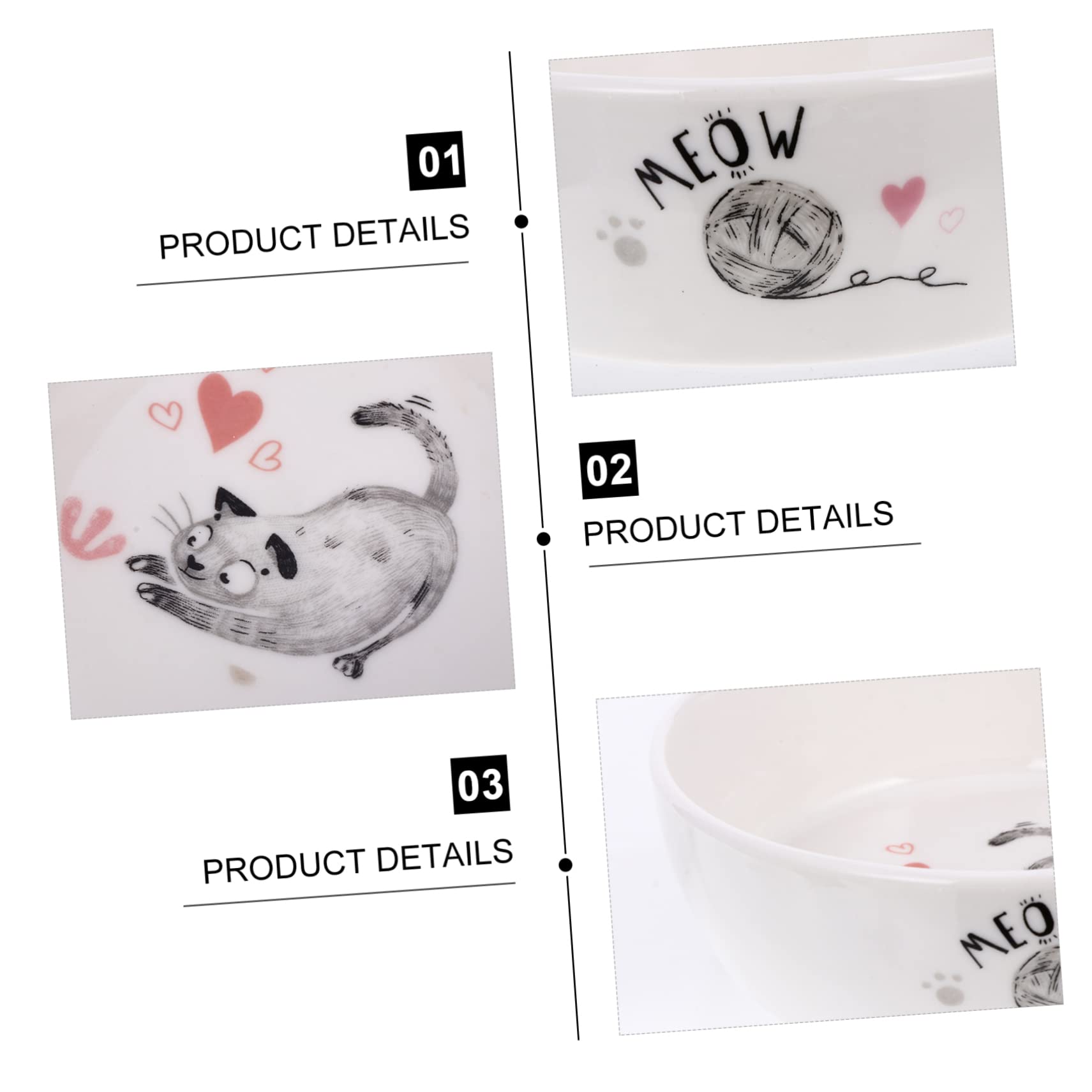 Mipcase Cuenco de para Gatos Antideslizante Fácil de Limpiar Comedero para Mascotas Cachorros y Conejos Capacidad Suficiente para Comida y Agua Adecuado Diario