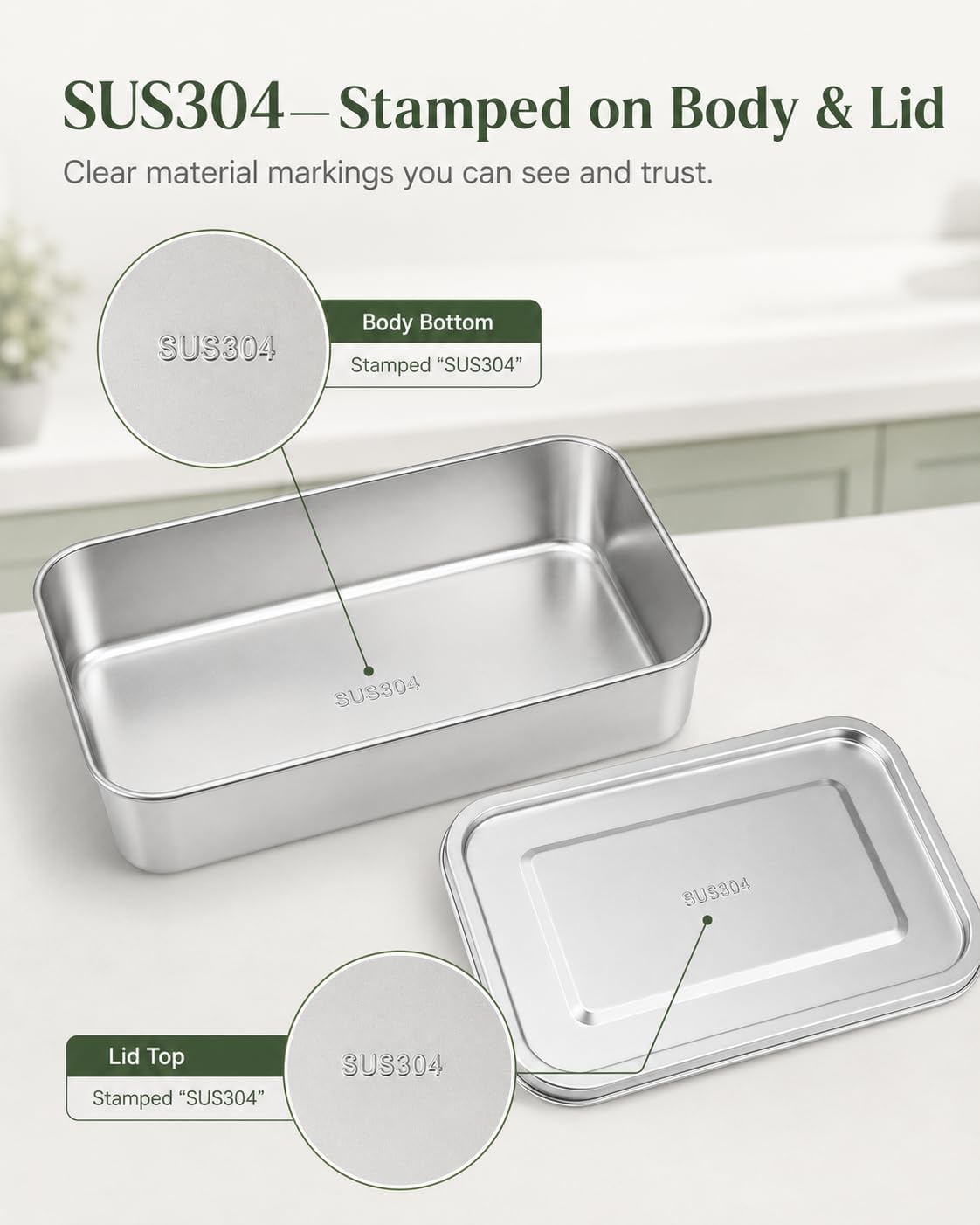 2-Pack 2 Qt 304 Stainless Steel Ice Cream Containers with Lids