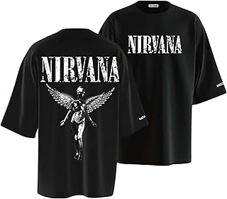 TEESANIME Kurt Kobain Nirvana Oversized T Shirt for Men and Women Premium Heavy Gauge Cotton Drop Shoulder Baggy Streetwea... Price In India
