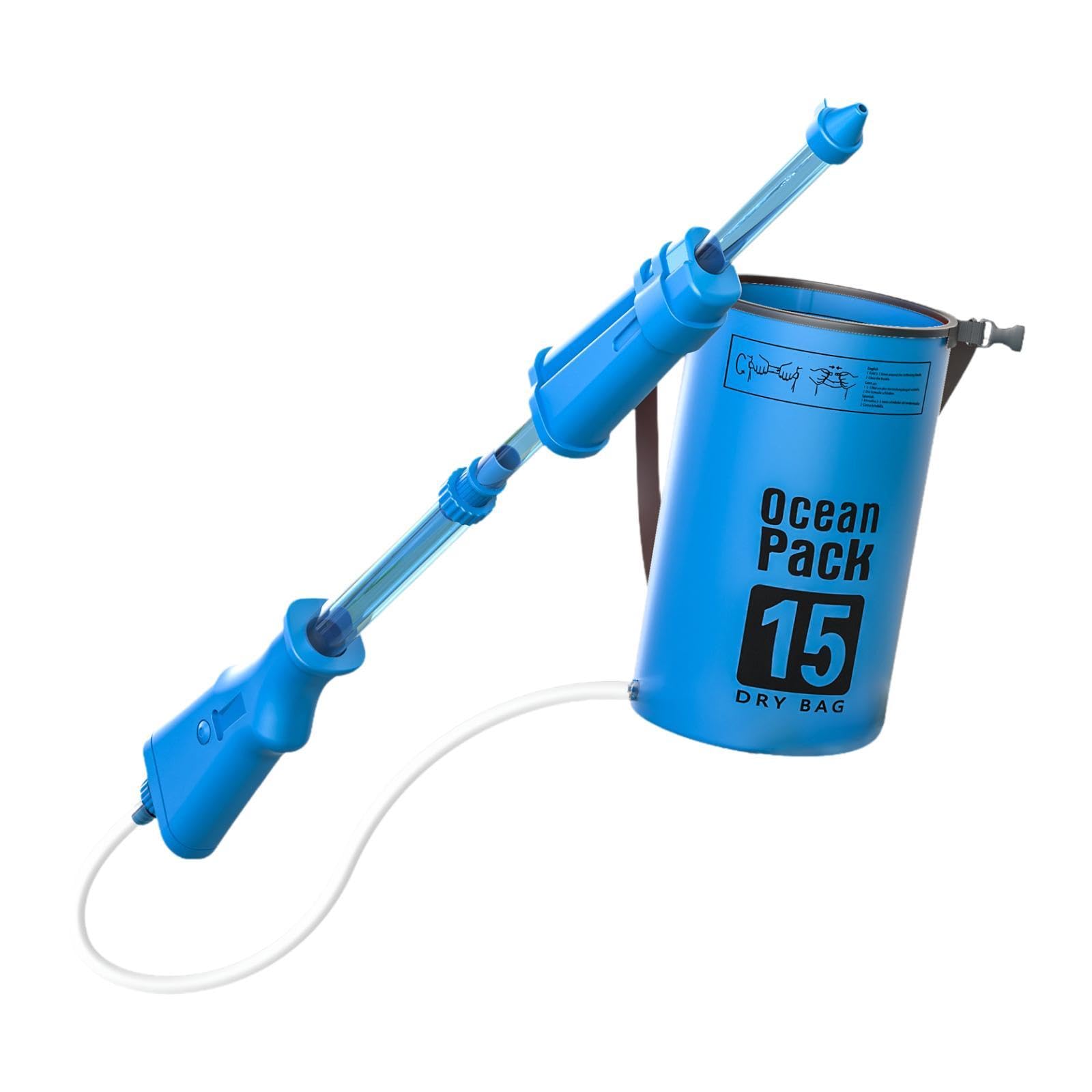 Backpack Wasserpistole Rucksack Wasserspritze Wasser Soaker Spielzeug mit Langer Spritzweite Und Robuster Pp Verarbeitung für Kinder Sommer Gartenpart, Blau