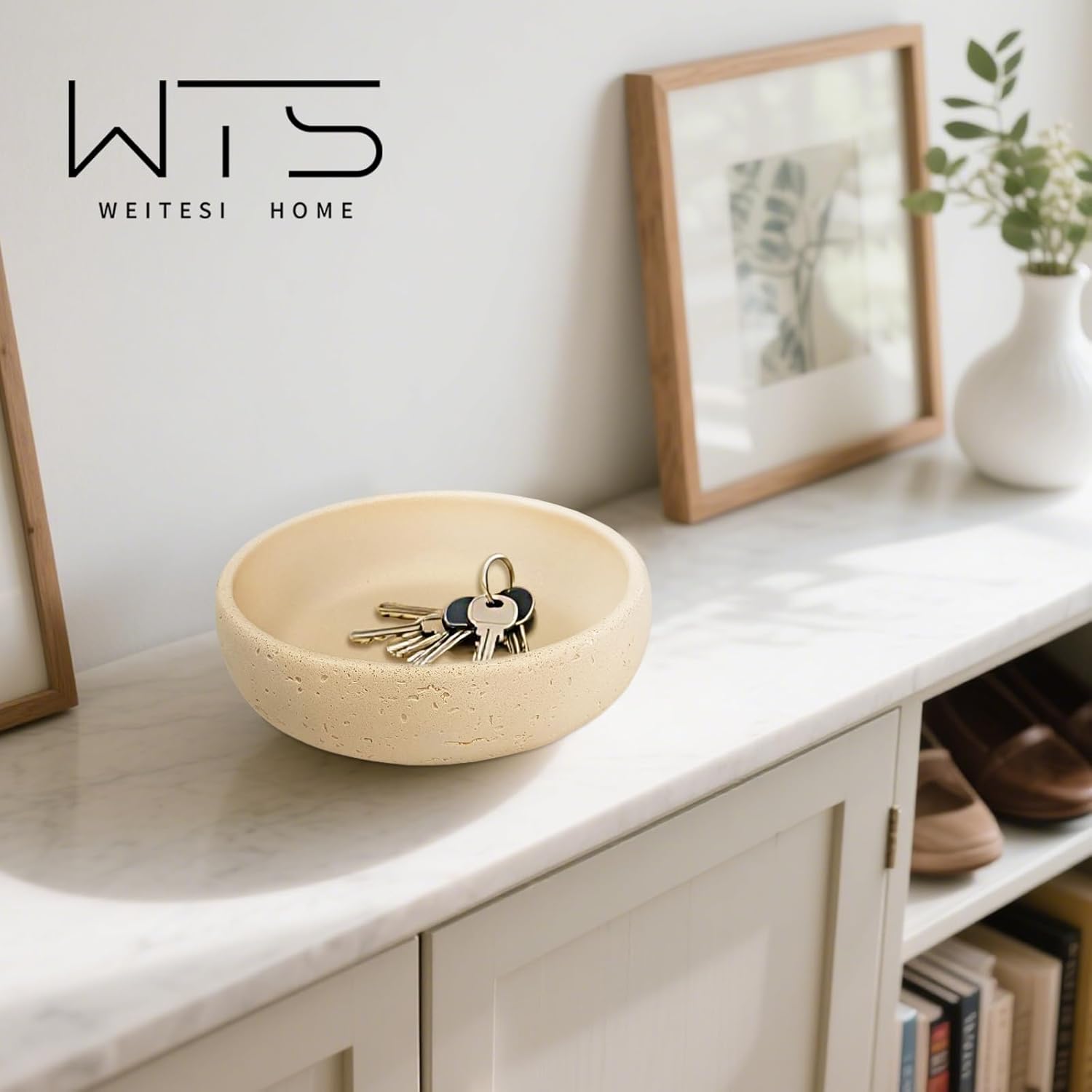 Resin Decorative Bowl for Home Decor, Key Bowl for Entryway Table Decor, Coffee Tables Centerpiece, Fruit Bowl for Kitchen Counter, Organic Modern Centerpiece, Soap Serving Bowl