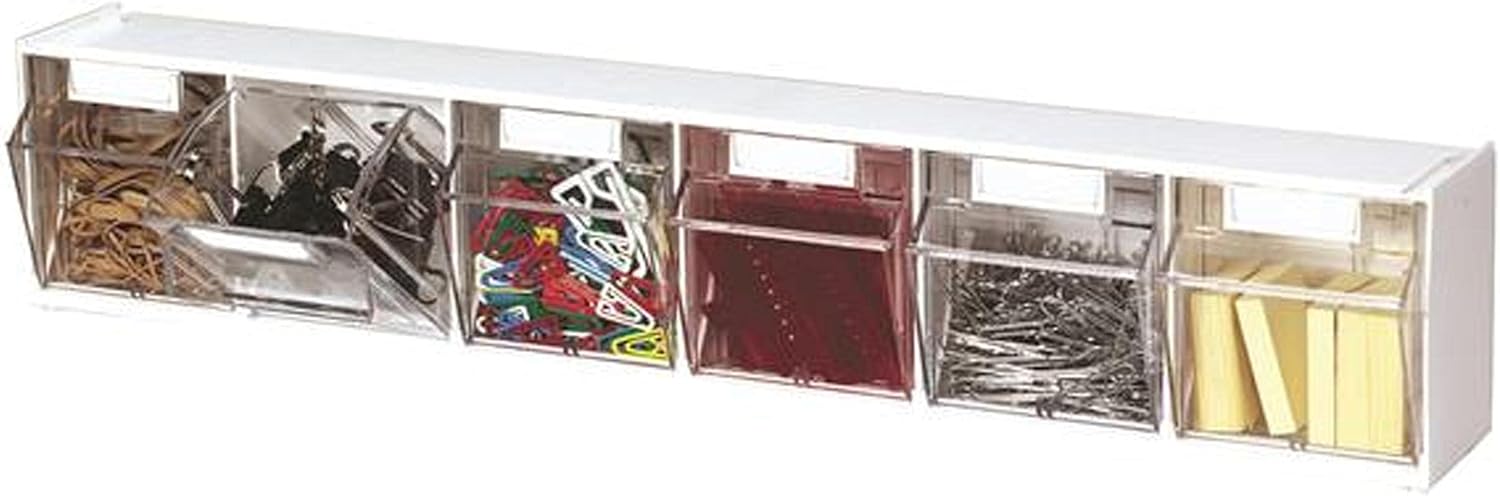 DEFLECTO Corporation 20603B 6-Unit Tilt Bin, 24-Inch, White