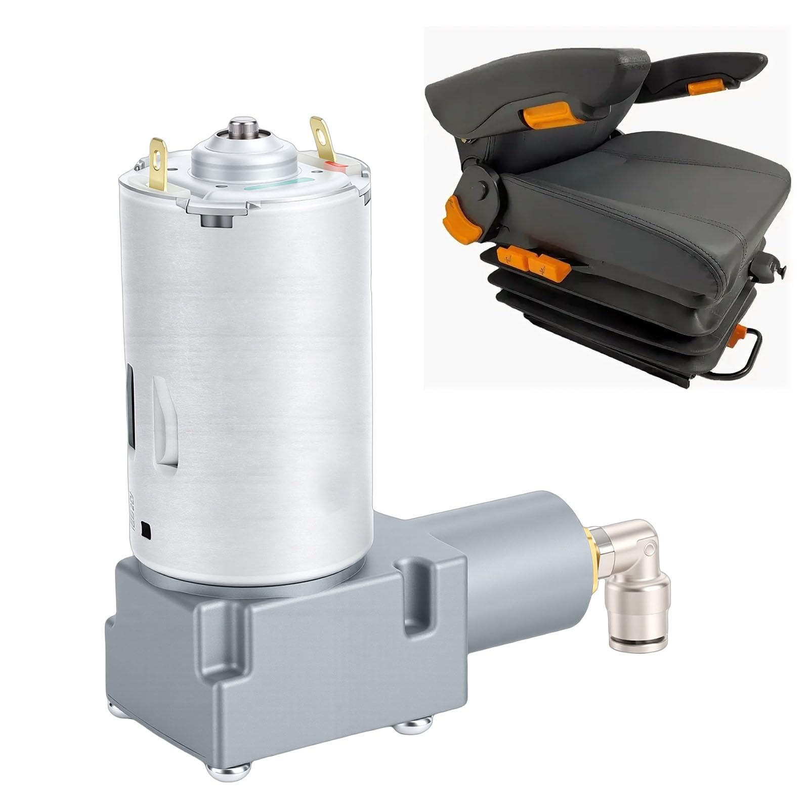 Elprico Compressore per Sedili a Sospensione Pneumatica, Motore Pneumatico in Metallo DC 24V con Funzionamento a Bassa rumorosità, per Sedili di Camionista