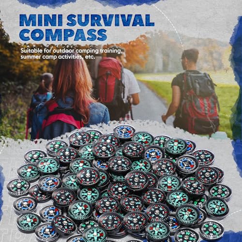 Relaxweex 100 Piezas Brújula Mini Botón 20mm en Bulk para Camping miniatura 5