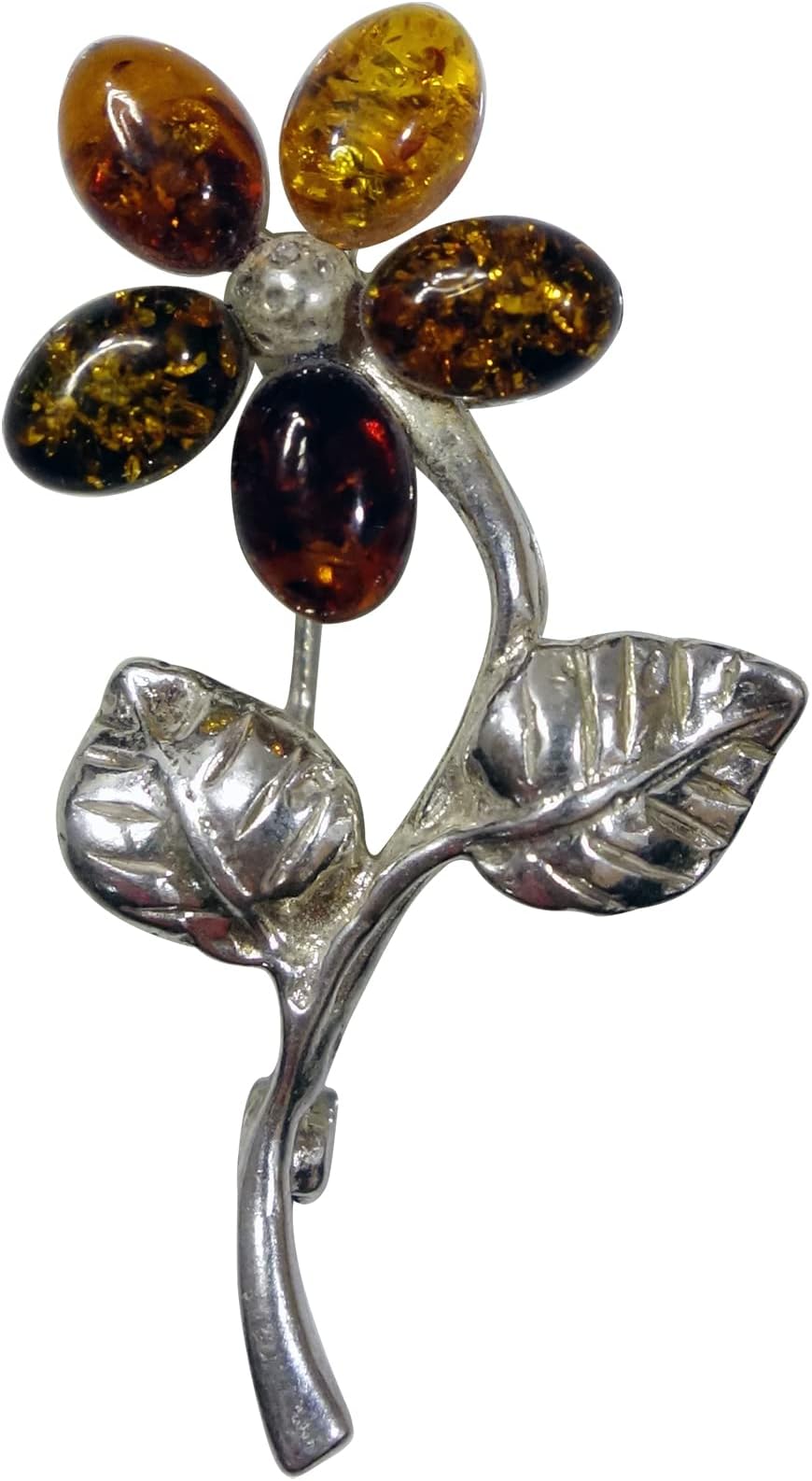 tibetan silverHandmade Tribal Flower Design Brooch Pin for Women & Men, Real 925 Sterling Amber Gemstone Fashion Brooch Pin, Designer Jewellery for Gifts