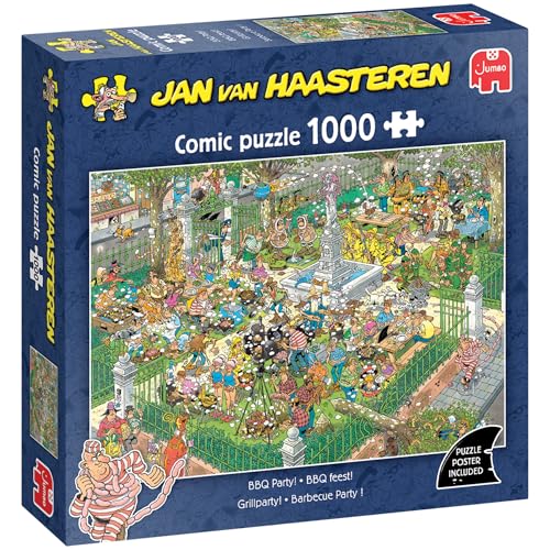 Jan Van Haasteren BBQ Party! - 1000 Piece Adults Puzzle - Large 1000 Pc Jigsaw Puzzles - 100% Recycled Cardboard 1000Pc Jigsaws - Fun Brainteasing Adult Puzzle for Birthday & Christmas - 68 x 49cm