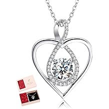 925 Sterling Silver Heart Necklace for Women, Heart Pendant Necklace, Valentine&rsquo;s Day &amp; Birthday Gift for Girlfriend, Wife, Daughter &amp; Mom, Mother&rsquo;s Day Love Jewelry for Her