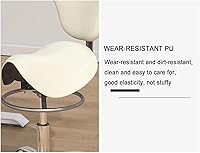 Vista 5 de Taburete giratorio de piel sintética ajustable con ruedas, silla de salón de belleza, altura ajustable de 264 libras, capacidad de carga de 264