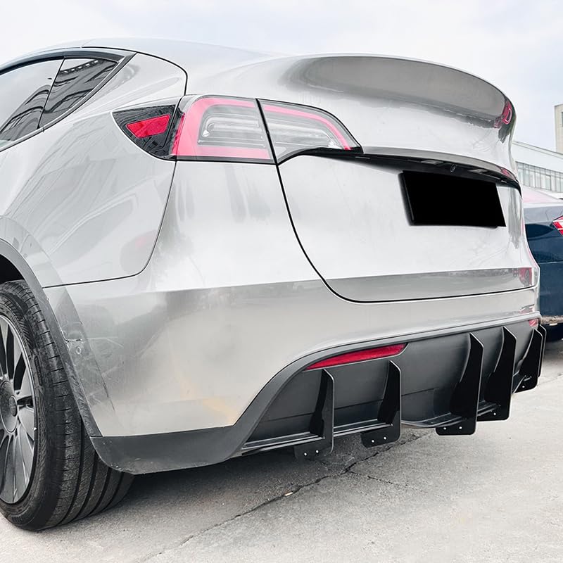 Lames de pare-chocs arrière pour Tesla Model Y 2019-2026 diffuseur ABS noir luisant