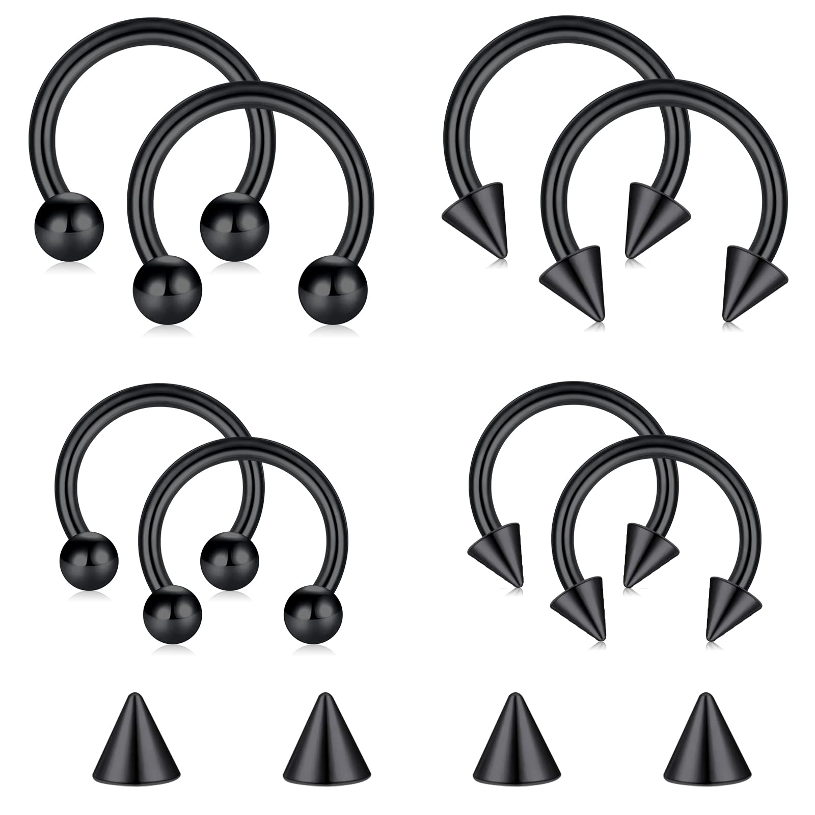 D.Bella 16G 18G 20G Horseshoe Septum Rings Surgical Steel Nose Piercing Jewelry Cartilage Helix Tragus Earring Hoop Eyebrow Lip Retainer for Women Men