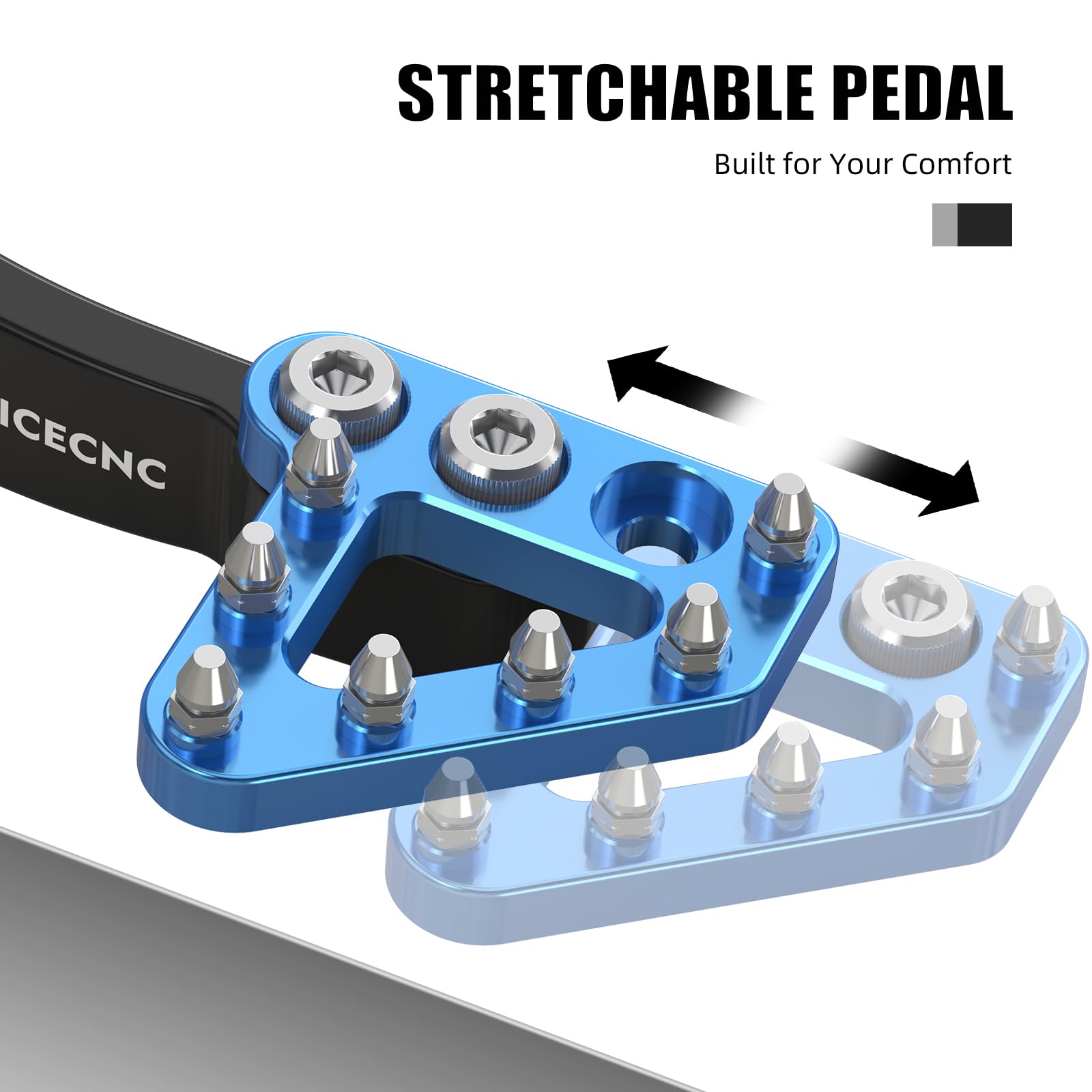 NICECNC Hinterradbremshebel mit verdicktem vergrößertem Anti-Rutsch Pedal Compatible with Husqvarna 701 Enduro 2016-2019, Compatible with 690 Enduro R 2011-2018, Aluminium,Siehe Passform,Black