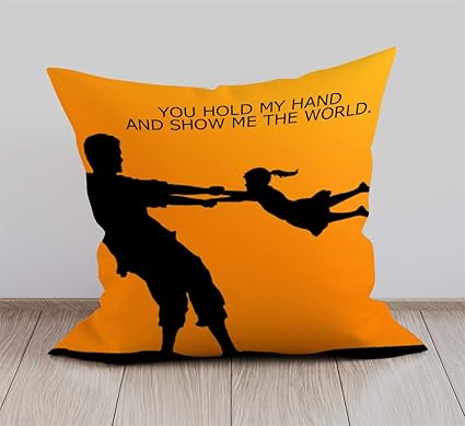 DreamVio Soft Fabric Cushion, Pillow for World's Best Dad,Pyare Papa,Gifts for Daddy,Grandpa on Birthday's & Father's Day Color : Orange Size : 12 x 12 inch Design 19