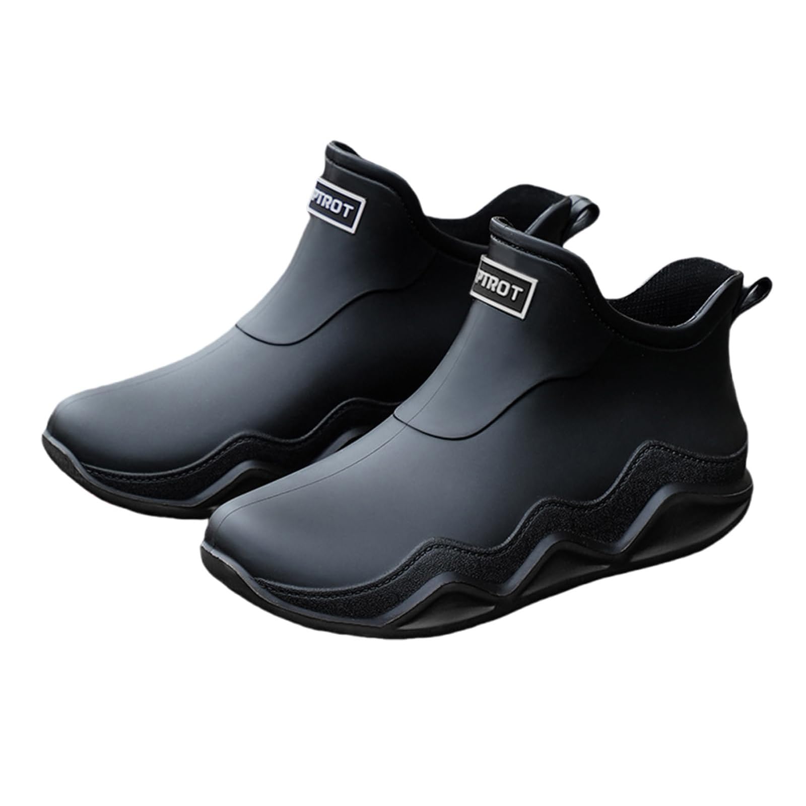 Short Rain Boots Women Men Non-Slip Wear-Resistant Waterproof Rain Shoes for Outdoor Work Boating Camping Comfortable Lightweight Fishing