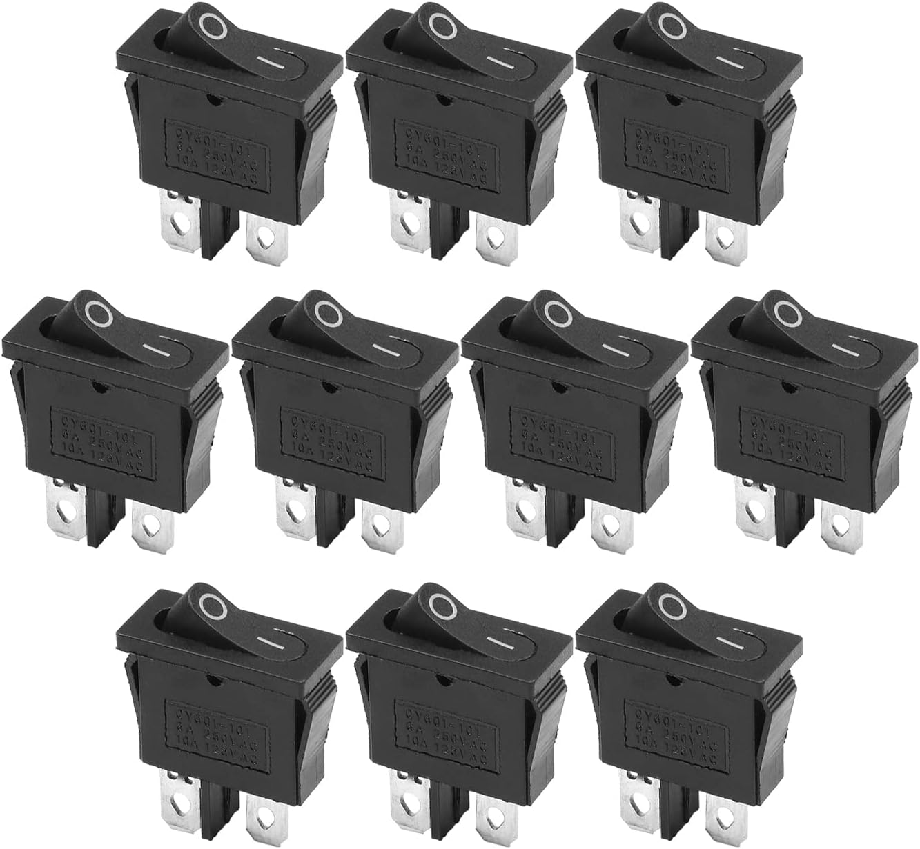 Amazon.com: Fielect 10Pcs KCD1-110 ON/Off Low Profile Rocker Switch ...