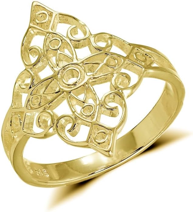 Hoops & Loops Sterling Silver Filigree Celtic Cross Ring