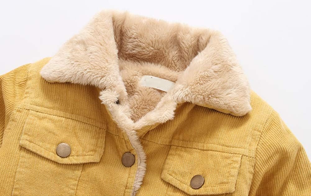 LittleSpring Little Kids Sherpa Lined Trucker Jacket Corduroy Winter Coat for Girls