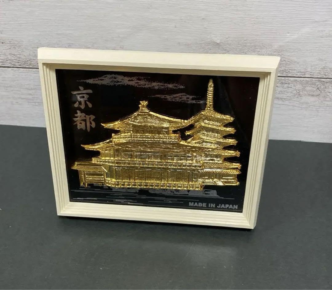 Amazon.co.jp: 2セット 3D額絵 金閣寺 ミニ額 浮出金箔押絵 金閣寺