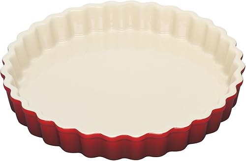Le Creuset Plato para tartas de gres, 1.5 cuartos de galón (9"), Cerise