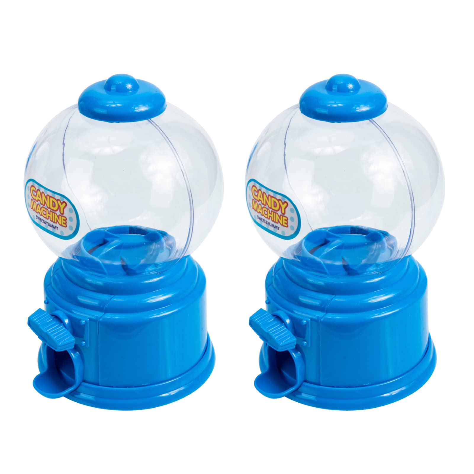 Mini Gumball Machine Toy Bank Kids Coin Bank Candy Dispenser Mini Vending Machines Classic Style Gum Machine 2pcs Blue