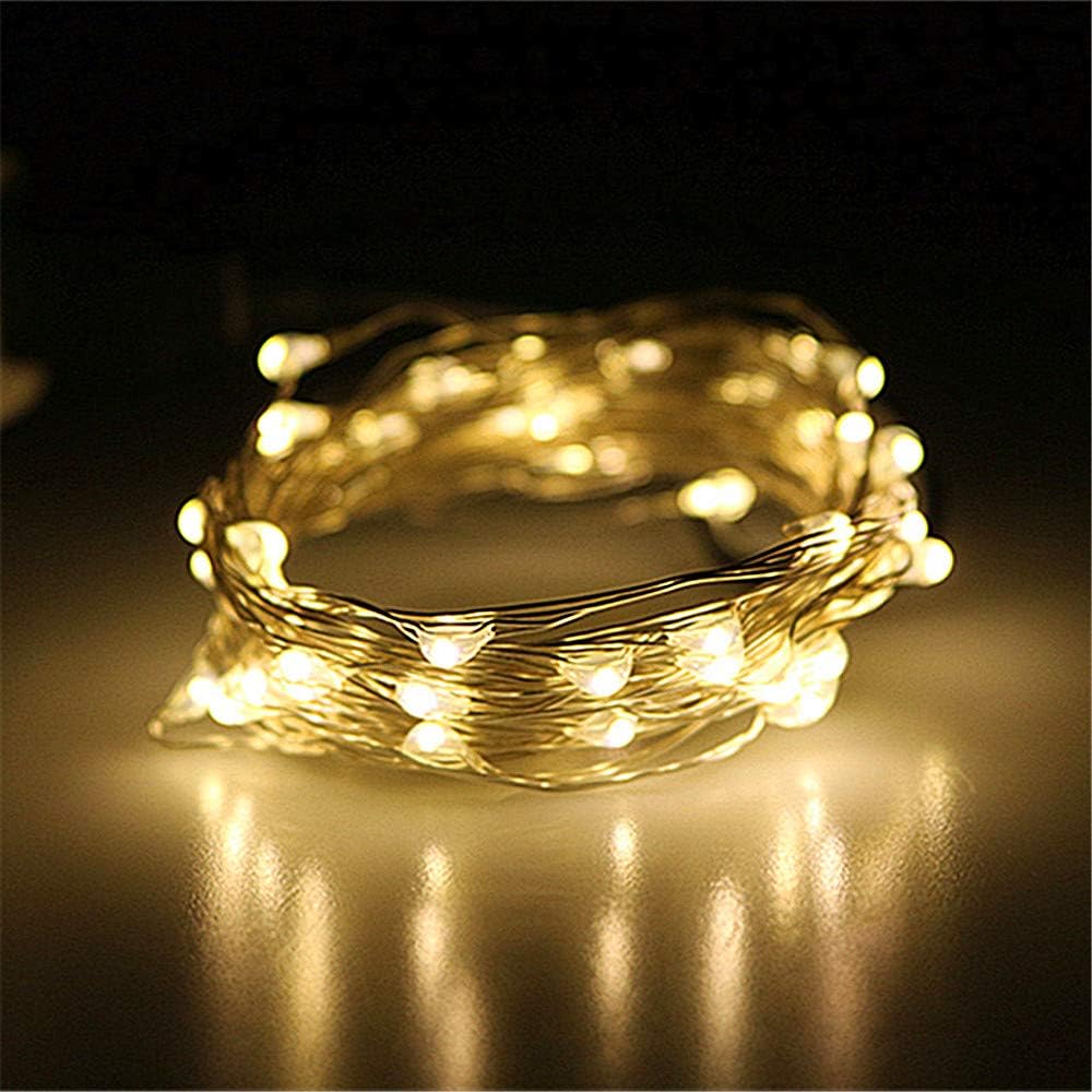 5M/16.5ft 50 LEDs String Lights, USB Powered Low Voltage Waterproof Starry Fairy LED String Lights for Indoor Outdoor Decoration - Silver Wire(Warm White)