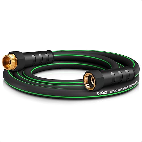 Miniatura 18 de Manguera de jardín resistente de 10 pies, manguera de agua flexible no expansible, manguera híbrida ligera resistente a las torceduras, manguera a