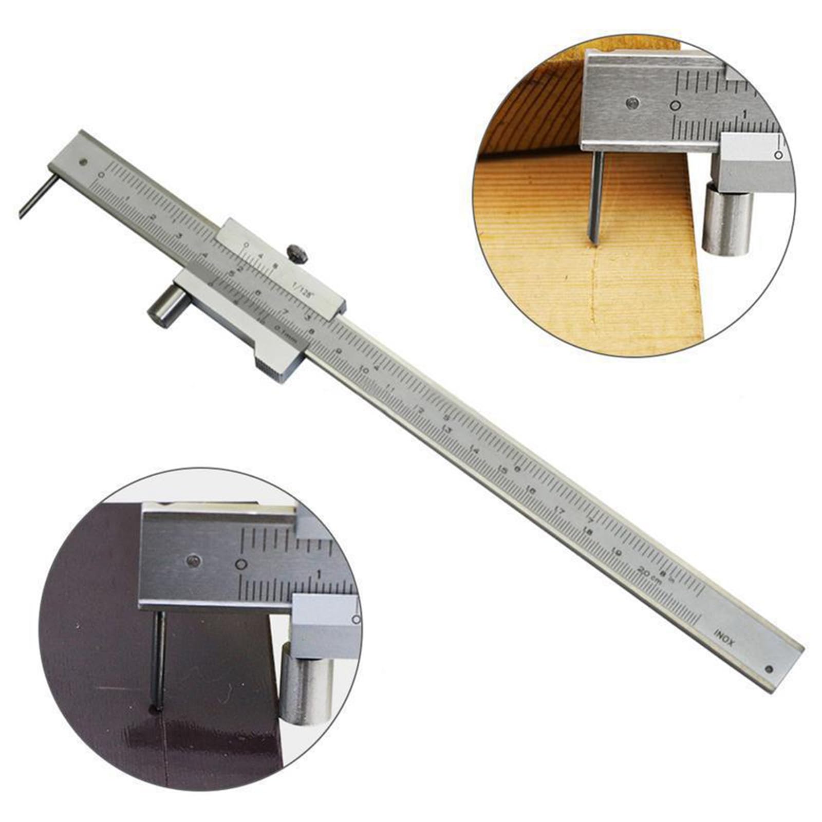 200/300mm Doppia Scala Vernier Caliper Costruzione In Acciaio Inox per Progetti scolastici e Applicazioni di Ingegneria Pinza Metallo Strumento di Misura