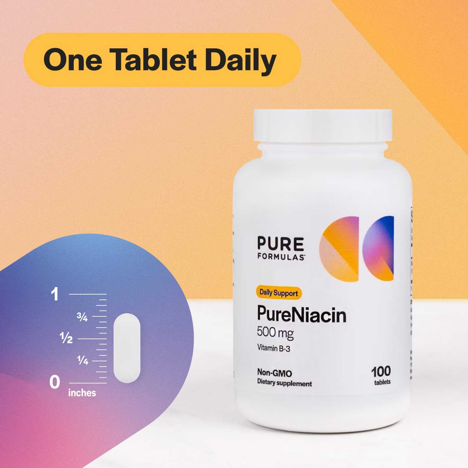 PureFormulas Pure Niacin - Vitamin B3, 500 mg Immediate Release Niacin 500mg - Nicotinic Acid 100 Tablets - Non-GMO B3 Vitamins Supplement — Amazon image 4