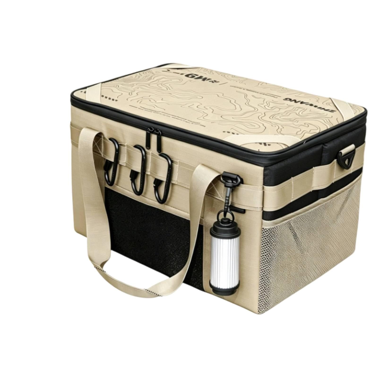 Borsa Portaoggetti con Asse in Legno Multitasca Borsa da Esterno con Base Rinforzata Robusta per Viaggiatori, 20L